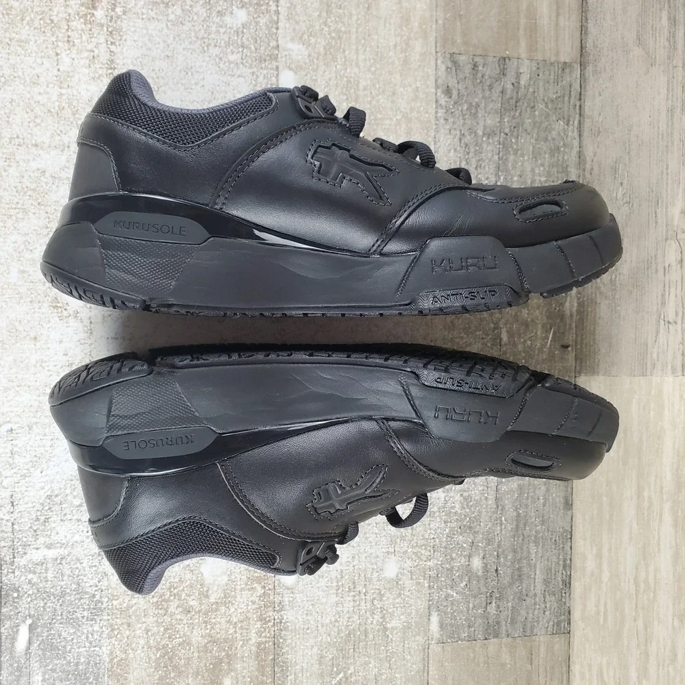 KURU KINETIC 2 Womens Shoes Sz 7 M Running Jet Black Leather Lace Up Sneakers - Picture 7 of 10